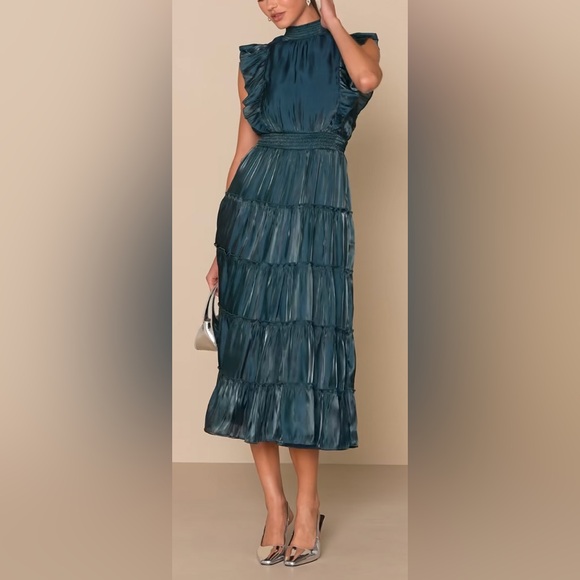 Lulu's Teal Maxi Dress - Picture 2 of 12